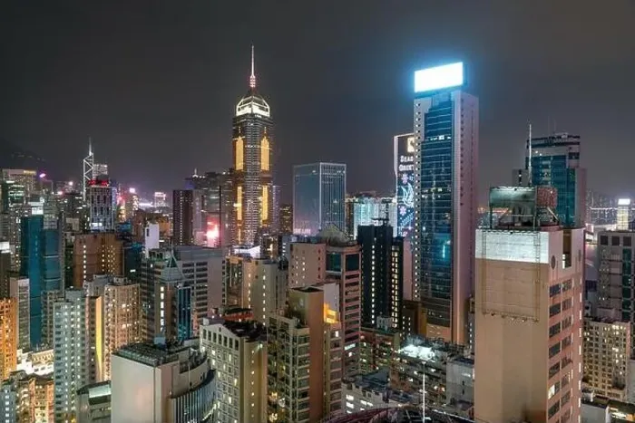 Framed Print : The amazing night and sunset view of cityscape and skyscrapers in Hong-Kong Framed Print : The amazing night and sunset view of cityscape and skyscrapers in Hong-Kong