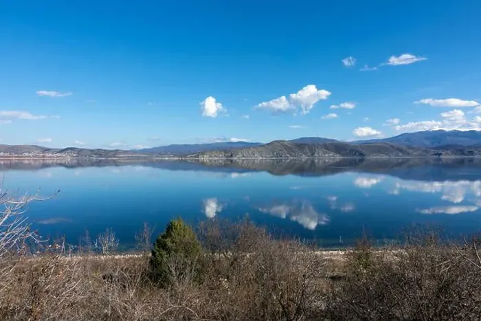 Framed Print : Amazing scenery by the lake Vegoritida, in Florina, Greece