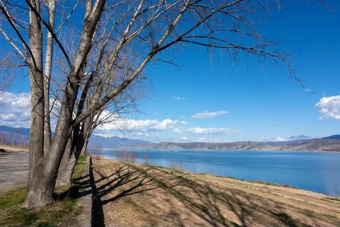 Framed Print : Amazing scenery by the lake Vegoritida, in Florina, Greece