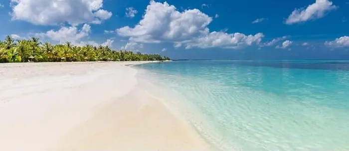 Framed Print : Amazing summer beach panorama. Exotic island coastline with palm trees and white sand close to amazing blue sea and lagoon. Tropical paradise beach Framed Print : Amazing summer beach panorama. Exotic island coastline with palm trees and white sand close to amazing blue sea and lagoon. Tropical paradise beach