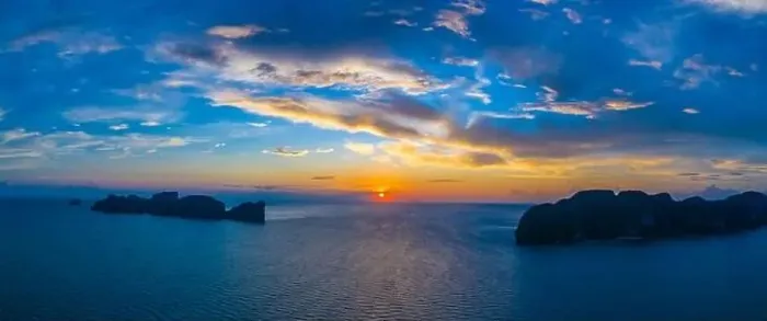 Framed Print : Amazing sunset aerial view of Nui Beach from drone. Ko Phi Phi Don, Thailand. Andaman Sea Framed Print : Amazing sunset aerial view of Nui Beach from drone. Ko Phi Phi Don, Thailand. Andaman Sea