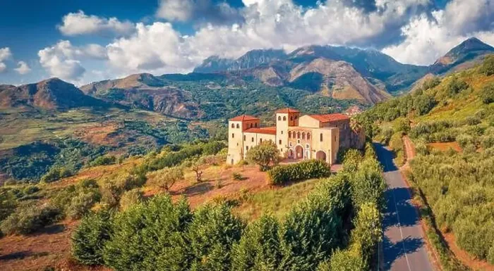 Framed Print : Amazing view from flying drone of typical Italian church Framed Print : Amazing view from flying drone of typical Italian church