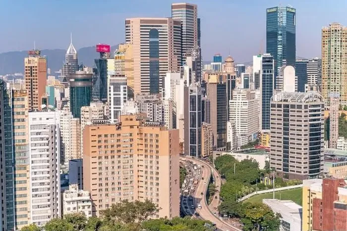 Framed Print : The amazing view of Hong-Kong cityscape full of skyscrapers from the rooftop