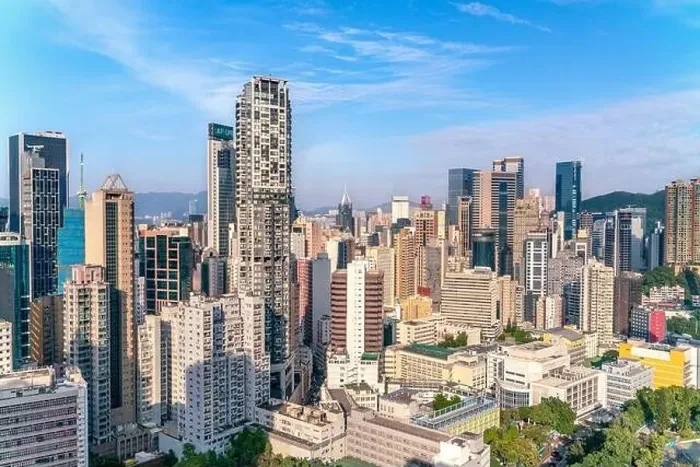 Framed Print : The amazing view of Hong-Kong cityscape full of skyscrapers from the rooftop