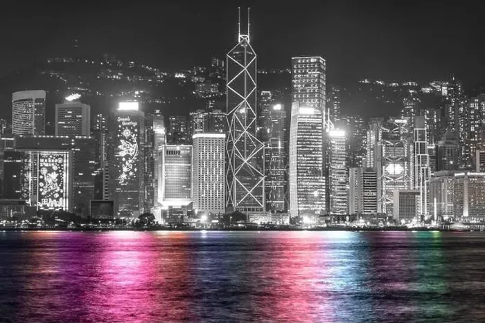 Framed Print : The amazing view of Hong-Kong cityscape full of skyscrapers from the rooftop