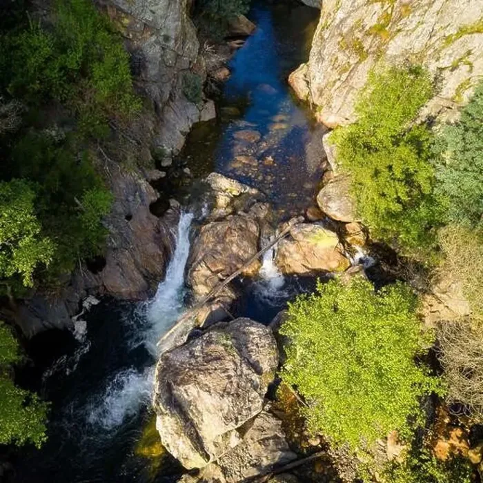 Framed Print : Amazing waterfall drone aerial panoramic view in Fragas de Sao Simao, Portugal Framed Print : Amazing waterfall drone aerial panoramic view in Fragas de Sao Simao, Portugal