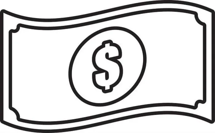 Framed Print : american dollar money bill outline vector illustration eps 10 Framed Print : american dollar money bill outline vector illustration eps 10