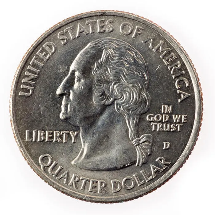 Framed Print : American dollar one Quarter coin Framed Print : American dollar one Quarter coin