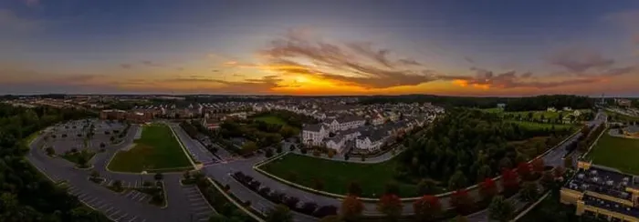 Framed Print : American suburban neighborhood with single family homes during sunset Framed Print : American suburban neighborhood with single family homes during sunset