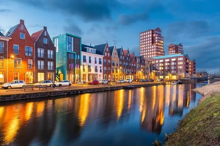 Framed Print : Amersfoort, Netherlands cityscape in the Vathorst district at twilight Framed Print : Amersfoort, Netherlands cityscape in the Vathorst district at twilight