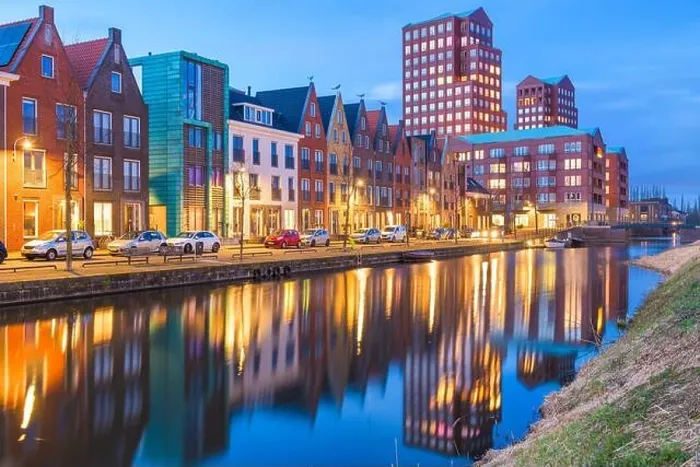 Framed Print : Amersfoort, Netherlands cityscape in the Vathorst district at twilight Framed Print : Amersfoort, Netherlands cityscape in the Vathorst district at twilight