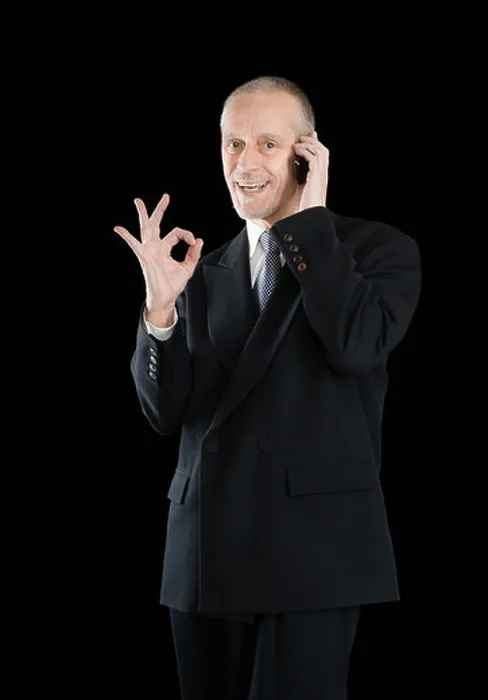 Framed Print : An amiable businessman in black suit Framed Print : An amiable businessman in black suit
