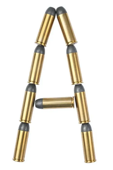 Framed Print : ammunition Alphabet, capital letter A Framed Print : ammunition Alphabet, capital letter A