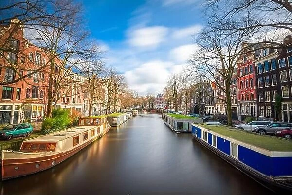 Amsterdam, Netherlands historic canals and cityscape