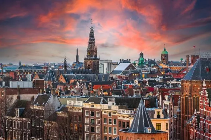 Framed Print : Amsterdam, Netherlands historic downtown cityscape at dusk Framed Print : Amsterdam, Netherlands historic downtown cityscape at dusk