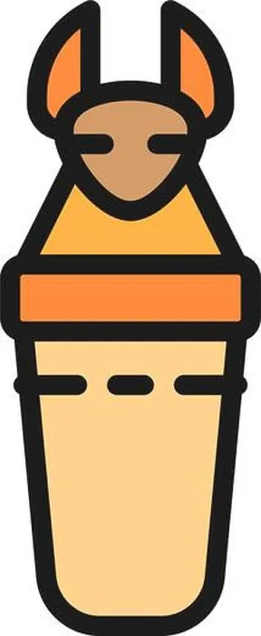 Framed Print : Ancient egyptian sarcophagus, Canopic jars flat color line icon