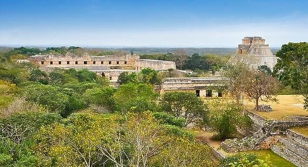 Ancient Maya Ruins, Nunnery Quadrangle, Uxmal Archaeological Site, Yucatan, Mexico