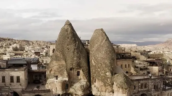 Framed Print : Ancient stone dwellings carved from tuff in Cappadocia Framed Print : Ancient stone dwellings carved from tuff in Cappadocia