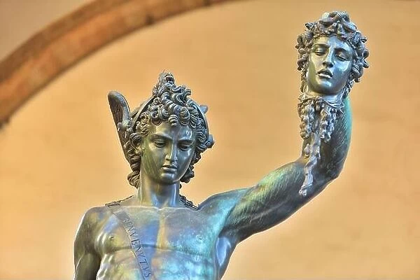 Ancient style sculpture of Perseus with the Head of Medusa in Florence, Italy