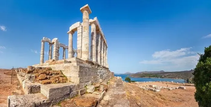 Framed Print : The ancient Temple of Poseidon at Sounion, Attica, Greece Framed Print : The ancient Temple of Poseidon at Sounion, Attica, Greece