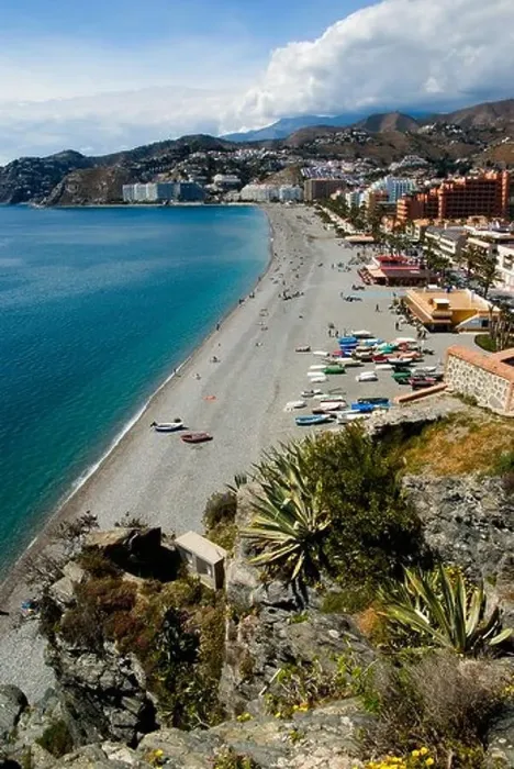 Framed Print : Andalusia, Almunecar Beach Scene Framed Print : Andalusia, Almunecar Beach Scene
