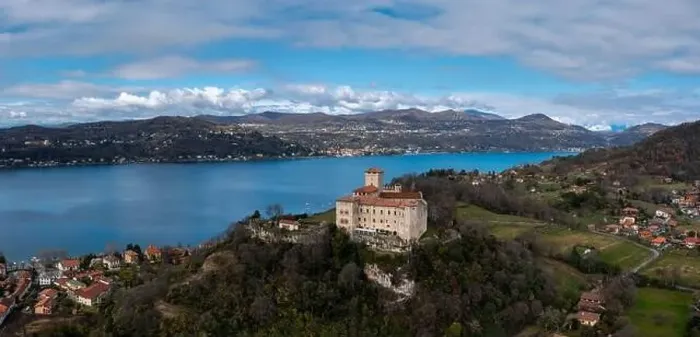 Framed Print : Angera, Italy - 14 March, 2023: view of the historic Borromea Castle near Angera on the shroes of Lake Maggiore Framed Print : Angera, Italy - 14 March, 2023: view of the historic Borromea Castle near Angera on the shroes of Lake Maggiore