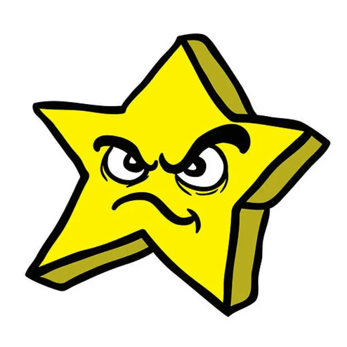 Framed Print : angry star cartoon Framed Print : angry star cartoon