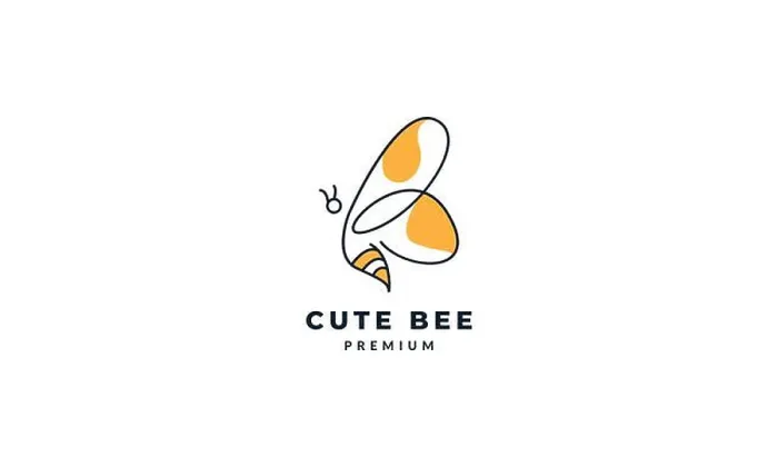Framed Print : animal insect bee modern lines abstract logo vector icon illustration design