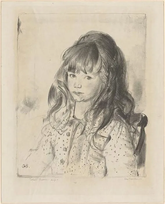 Framed Print : Anne in a spotted dress, Daughters. George Bellows (1882-1925). Prints and Drawings Framed Print : Anne in a spotted dress, Daughters. George Bellows (1882-1925). Prints and Drawings