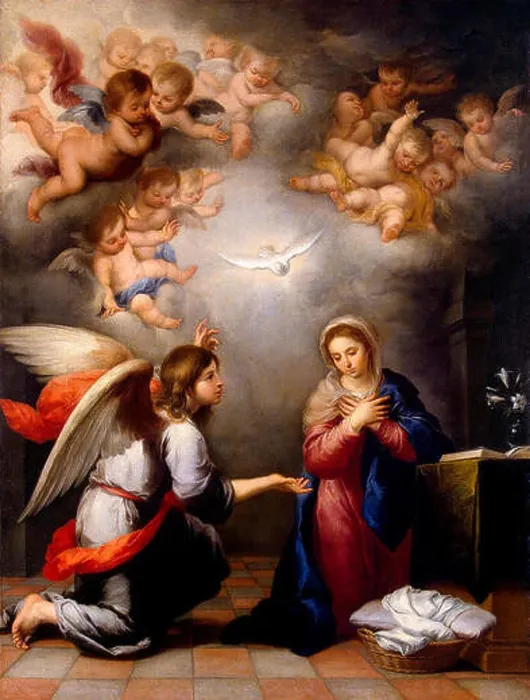 Framed Print : The Annunciation - Bartolomé Esteban Murillo, circa 1660 Framed Print : The Annunciation - Bartolomé Esteban Murillo, circa 1660
