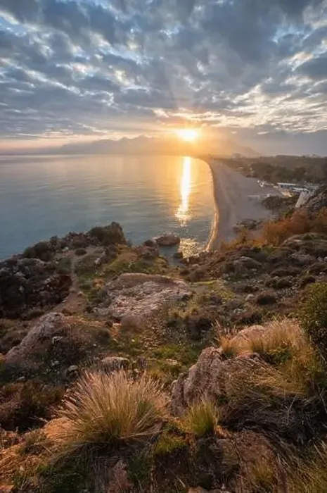 Framed Print : Antalya Beach and Taurus Mountains at sunset. Antalya, Turkey Framed Print : Antalya Beach and Taurus Mountains at sunset. Antalya, Turkey