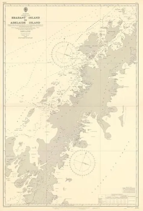 Framed Print : Antarctica Graham Land Brabant-Adelaide Island ADMIRALTY chart 1951 (1955) map Framed Print : Antarctica Graham Land Brabant-Adelaide Island ADMIRALTY chart 1951 (1955) map