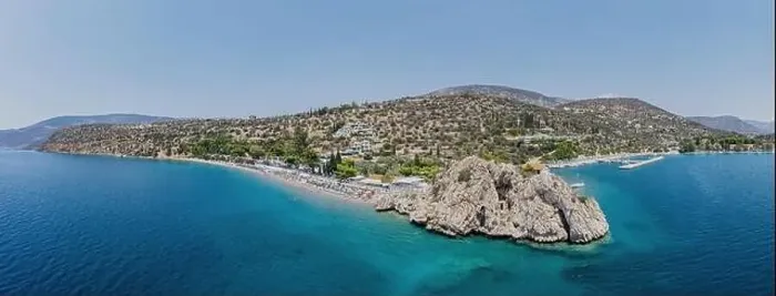 Framed Print : Antikyra Gulf Greece, aerial panoramic drone view. Agios Isidoros sandy beach in Boeotia, sunny day. Blue sea and sky Framed Print : Antikyra Gulf Greece, aerial panoramic drone view. Agios Isidoros sandy beach in Boeotia, sunny day. Blue sea and sky