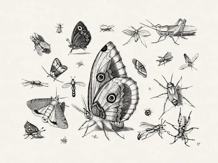 Framed Print : Antique Bugs Illustration: 17th-Century Insects by Jacob Hoefnagel - Butterflies Framed Print : Antique Bugs Illustration: 17th-Century Insects by Jacob Hoefnagel - Butterflies