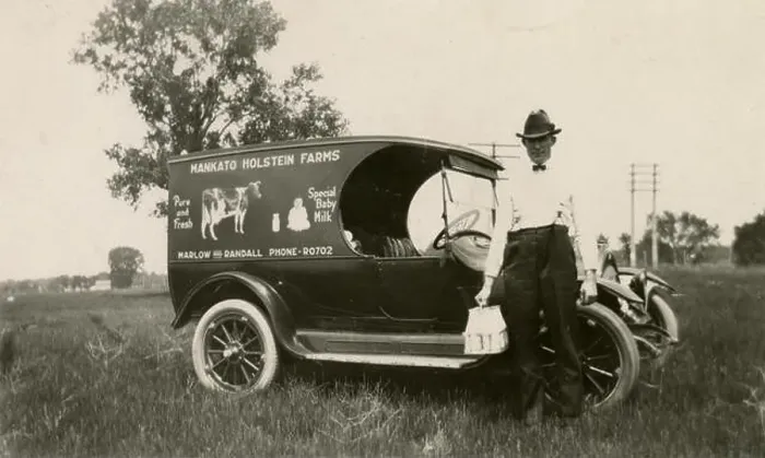 Framed Print : Antique c1922 photograph, company vehicle and driver from Mankato Holstein Farm in Mankato Framed Print : Antique c1922 photograph, company vehicle and driver from Mankato Holstein Farm in Mankato
