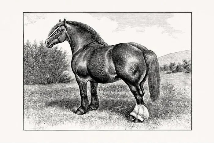 Framed Print : Antique horse illustration from an 1887 livestock book Framed Print : Antique horse illustration from an 1887 livestock book
