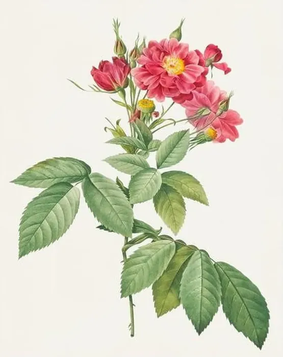 Framed Print : Antique Rose illustration. Rambling Rose Framed Print : Antique Rose illustration. Rambling Rose