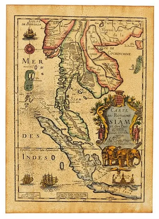 Framed Print : Antique Thailand map Framed Print : Antique Thailand map