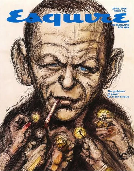 Framed Print : April 1966 Esquire magazine cover- Frank Sinatra.George Lois Design Framed Print : April 1966 Esquire magazine cover- Frank Sinatra.George Lois Design