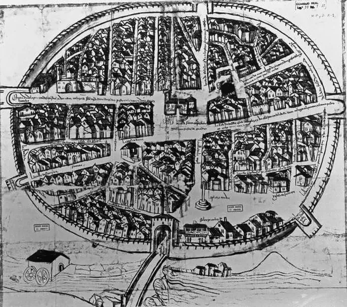 Framed Print : ARANDA DE DUERO - PLANO DE 1503. Location: ARCHIVO-COLECCION. Simancas. Valladolid. SPAIN Framed Print : ARANDA DE DUERO - PLANO DE 1503. Location: ARCHIVO-COLECCION. Simancas. Valladolid. SPAIN