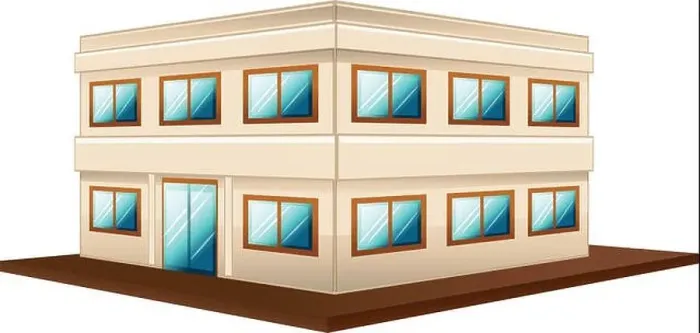 Framed Print : Architecture design for two storey building Framed Print : Architecture design for two storey building