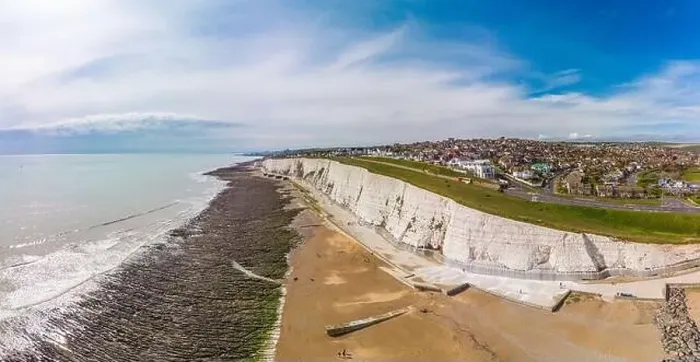 Framed Print : Areal drone panoramic view of the Saltdean and Rottingdean Beach, Brighton Framed Print : Areal drone panoramic view of the Saltdean and Rottingdean Beach, Brighton