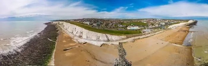 Framed Print : Areal drone panoramic view of the Saltdean and Rottingdean Beach, Brighton Framed Print : Areal drone panoramic view of the Saltdean and Rottingdean Beach, Brighton