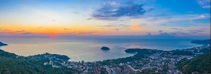 Framed Print : areial photography sunset above Kata beach. Pu island is in the middle of Kata beach and Karon beach Framed Print : areial photography sunset above Kata beach. Pu island is in the middle of Kata beach and Karon beach