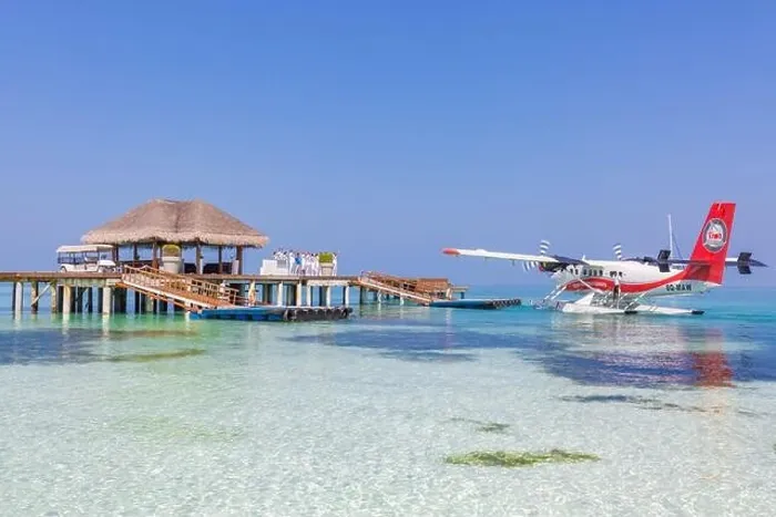 Framed Print : Ari Atoll, Maldives - 05.05.2018: Maldives seaplane on luxury resort, wooden jetty loading the plane, ready for departure. Tropical island tourism Framed Print : Ari Atoll, Maldives - 05.05.2018: Maldives seaplane on luxury resort, wooden jetty loading the plane, ready for departure. Tropical island tourism