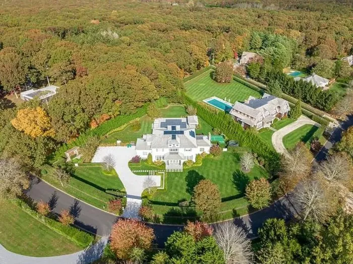 Framed Print : arial view of a home at 14 ranch court, sagaponack, ny
