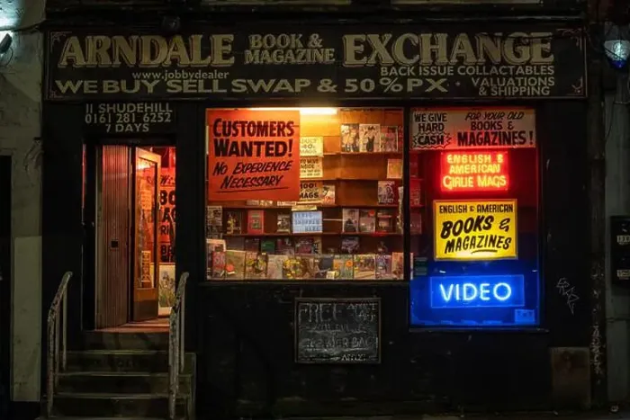 Framed Print : Arndale Book and Magazine Exchange, Shudehill, Manchester Framed Print : Arndale Book and Magazine Exchange, Shudehill, Manchester
