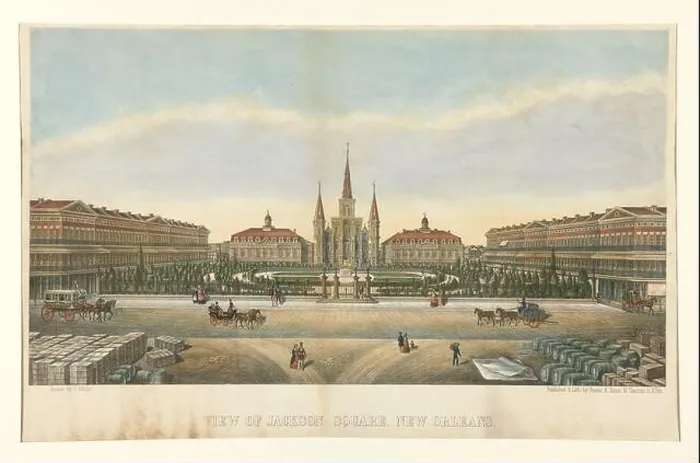 Framed Print : Artist: J. Durler, American, View of Jackson Square Framed Print : Artist: J. Durler, American, View of Jackson Square