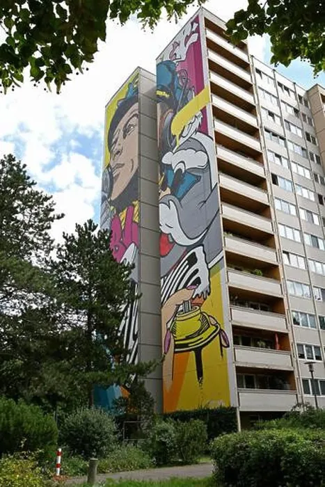 Framed Print : Artpark Tegel, Urban Street Art on 8 high-rise buildings in Berlin Tegel, BustArt; Departure Framed Print : Artpark Tegel, Urban Street Art on 8 high-rise buildings in Berlin Tegel, BustArt; Departure