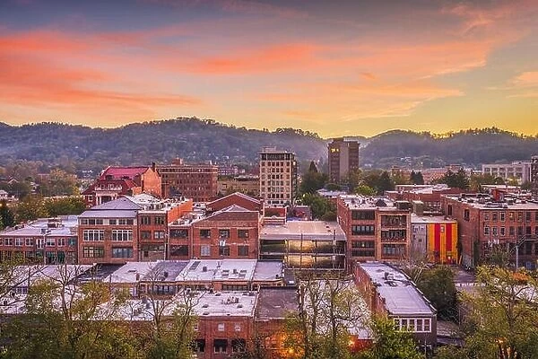Asheville, North Caroilna, USA downtown skyline at dawn